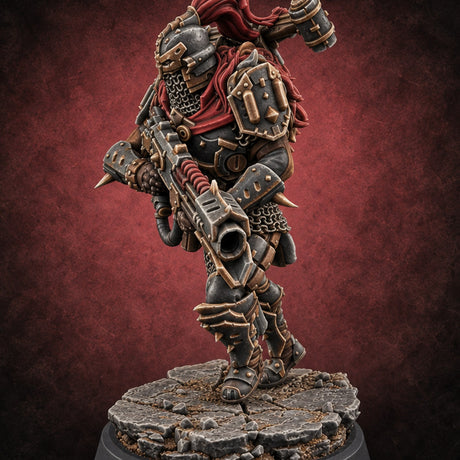 Sermons in Spikes Human Spiked Armoured Warrior E — painted concept preview (miniature supplied unpainted)