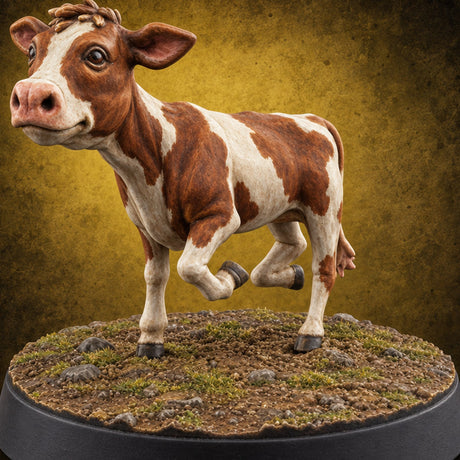 Bell Ringers and Bedtime Cow Farm Animal C — painted concept preview (miniature supplied unpainted)