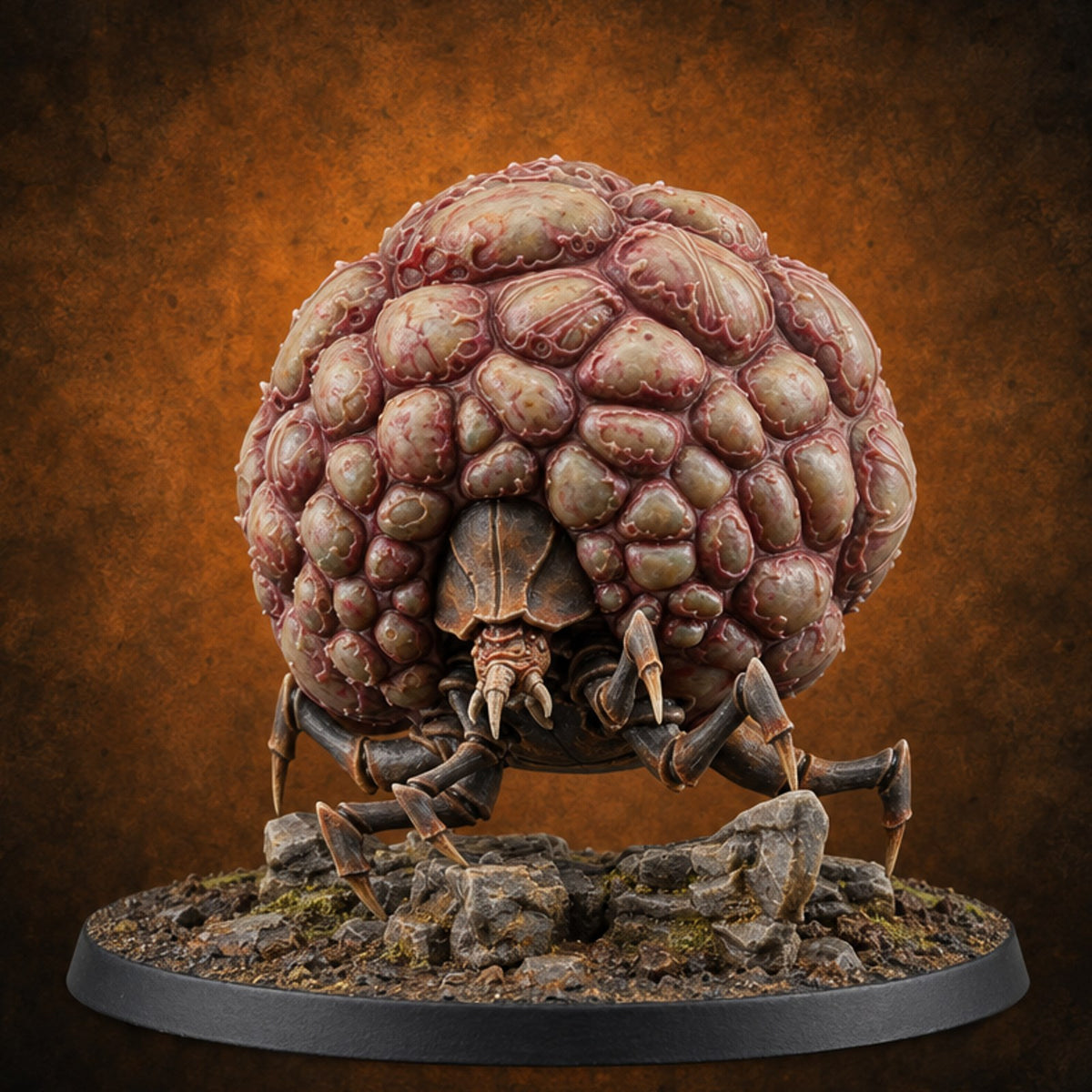 A Tick Away From Bursting Giant Tick with Bloated Lumpy Abdomen — painted concept preview (miniature supplied unpainted)