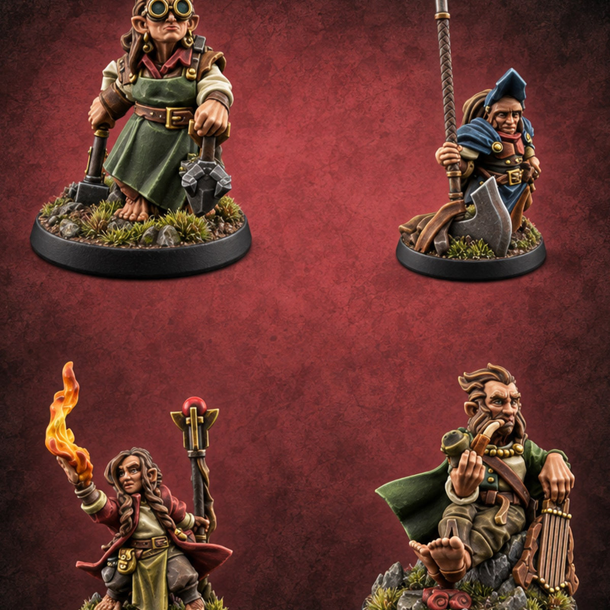 Second Helpings of Adventure Halfling Adventurers — painted concept preview (miniature supplied unpainted)