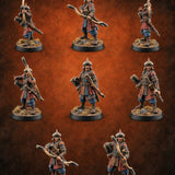 Steppe Wind at Their Backs Human Steppe Archers with Recurve Bows — painted concept preview (miniature supplied unpainted)