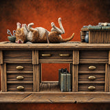 Strays Waiting Wooden Veterinarian Furniture D — painted concept preview (terrain supplied unpainted)