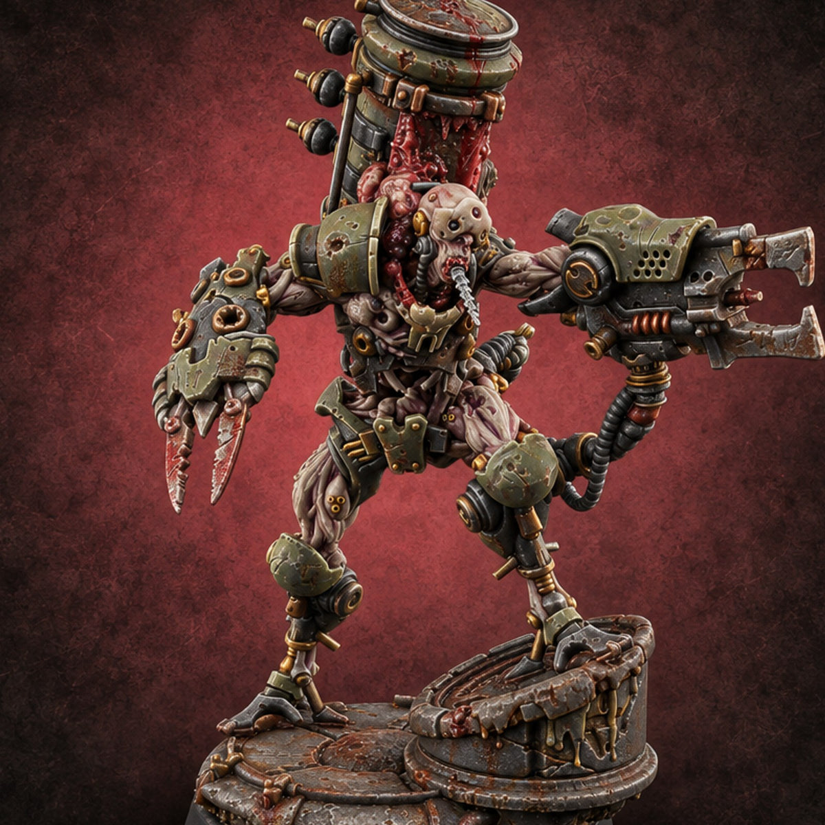 Fill Line Exceeded Human Biomechanical Canister Carrier B — painted concept preview (miniature supplied unpainted)