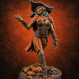 Pumpkin Spice and Everything Nasty Hag Pumpkin Witch — painted concept preview (miniature supplied unpainted)