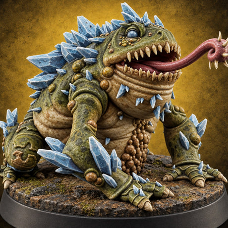 Tongue Out, Frost In Giant Toad Monster — painted concept preview (miniature supplied unpainted)