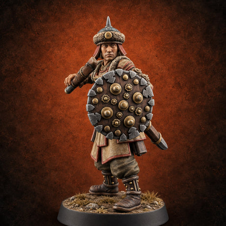 Pointed Opinions Human Steppe Spearman A — painted concept preview (miniature supplied unpainted)