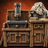 Scrub Brush Waiting Its Turn Wooden Laundry Sink Cabinet — painted concept preview (terrain supplied unpainted)