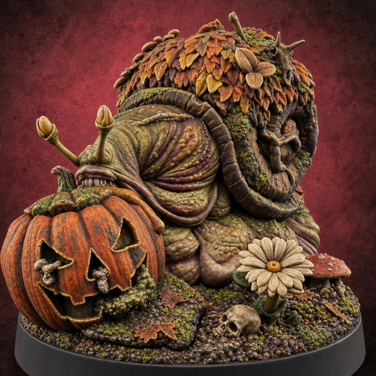 Slow Burn, Slower Death Giant Snail B — painted concept preview (miniature supplied unpainted)