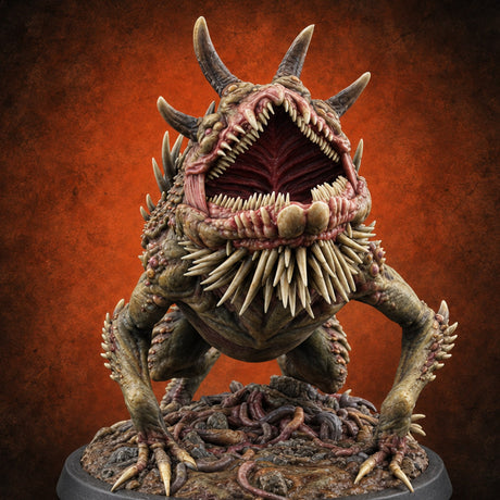 Mouth Opens Before Manners Otyugh Spined Horned Aberration E — painted concept preview (miniature supplied unpainted)