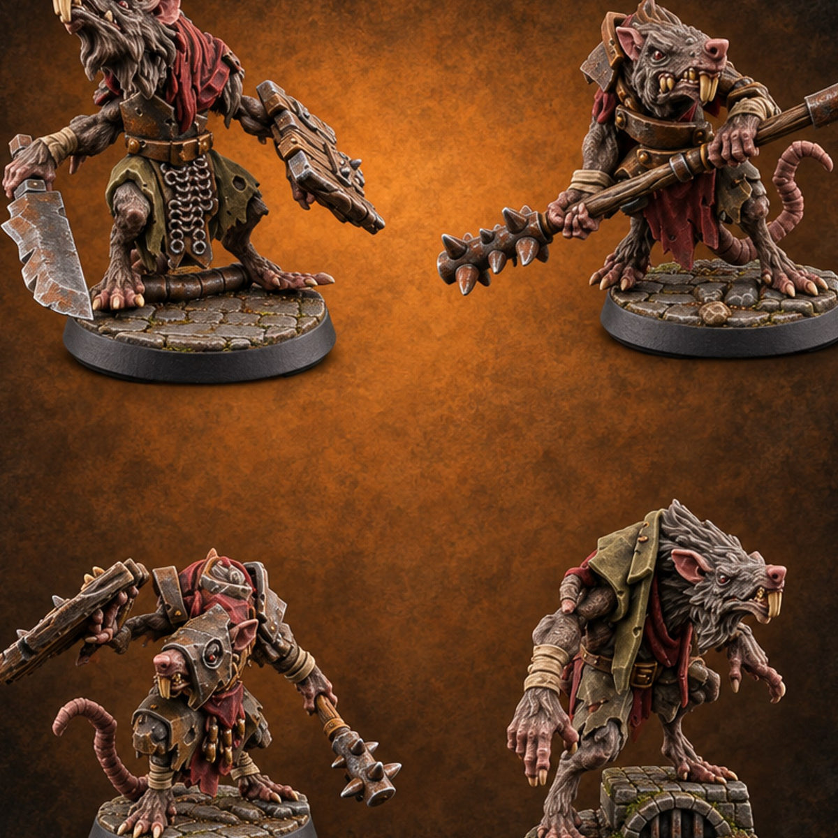 Gutter Court Musters Ratfolk Warriors — painted concept preview (miniature supplied unpainted)