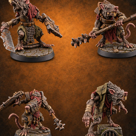 Gutter Court Musters Ratfolk Warriors — painted concept preview (miniature supplied unpainted)