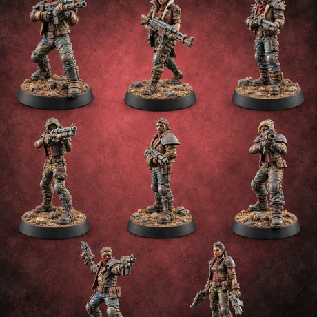 Wasteland Welcome Committee Human Raiders — painted concept preview (miniature supplied unpainted)