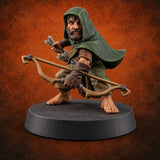 Small Steps, Certain Shots Halfling Hunter A — painted concept preview (miniature supplied unpainted)