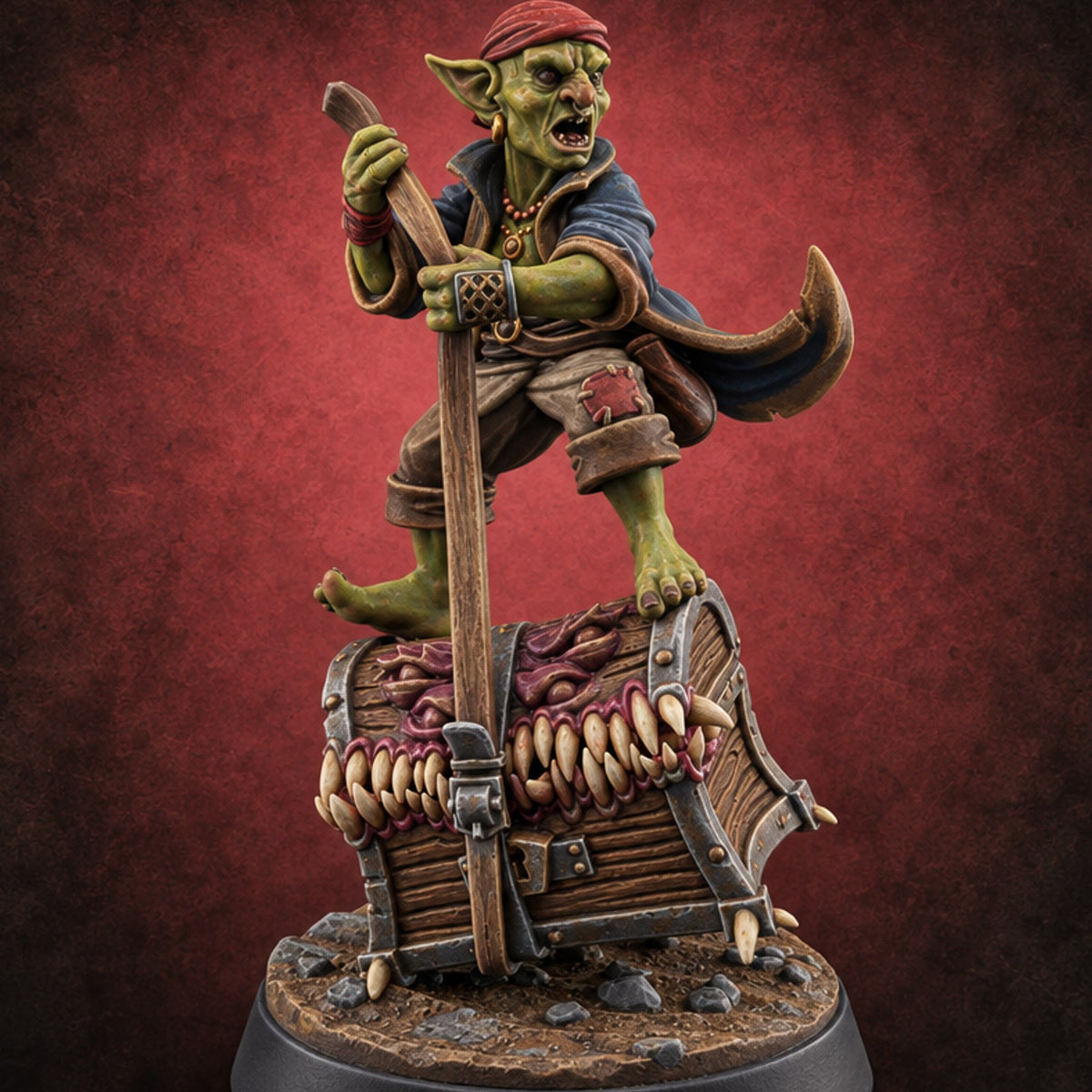 Shares Not Guaranteed Treasure Hunter C — painted concept preview (miniature supplied unpainted)
