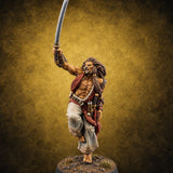 Leaps Barefoot, Blade First Leonin Sword Warrior — painted concept preview (miniature supplied unpainted)