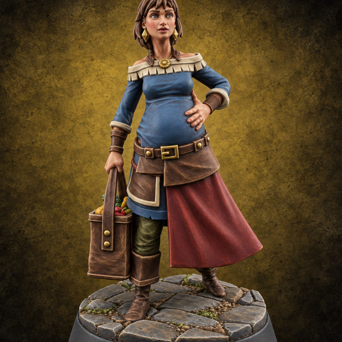 Market Day Crowd Human Townsperson D — painted concept preview (miniature supplied unpainted)
