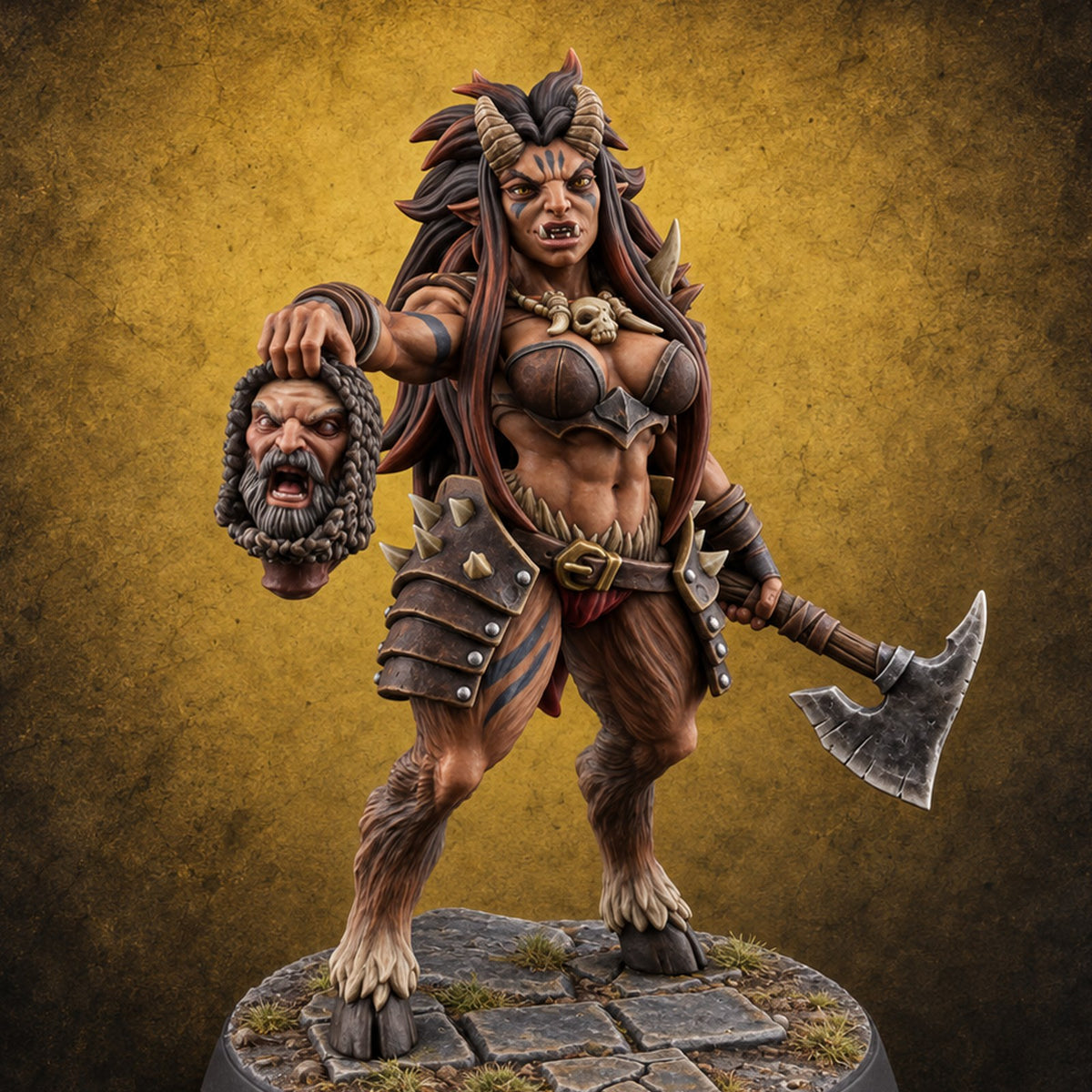 Taking Her Trophy Beastwoman Pin-up — painted concept preview (miniature supplied unpainted)