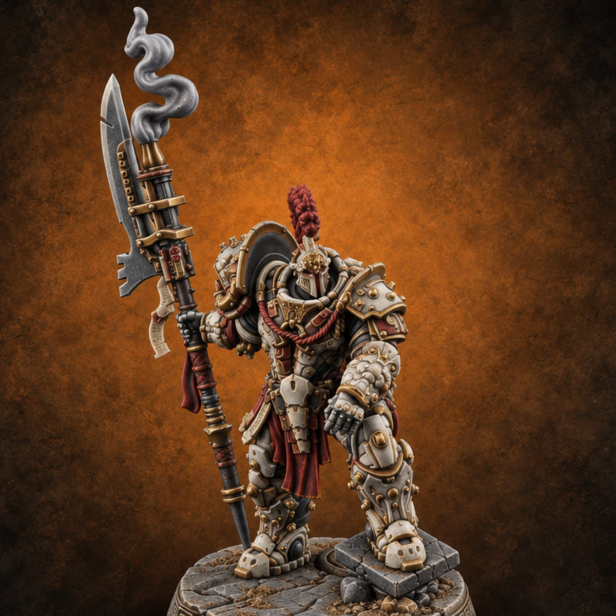 Incense and Iron Discipline Human Heavy Warrior A — painted concept preview (miniature supplied unpainted)