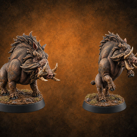 Mud on Both Tusks Boar Beasts — painted concept preview (miniature supplied unpainted)