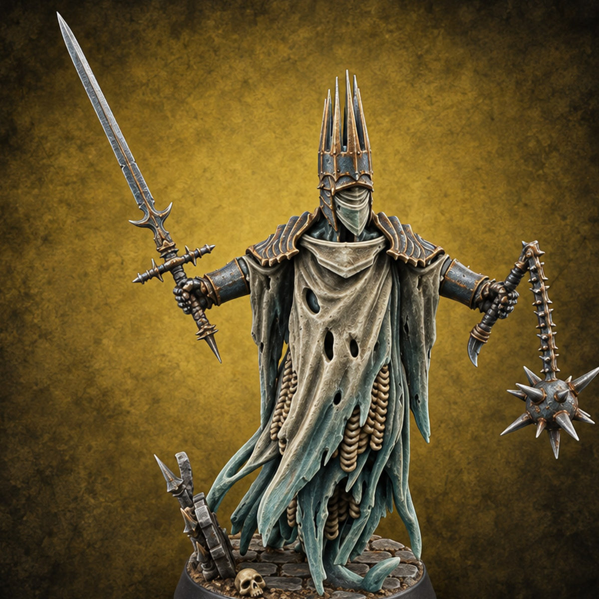 Coronation in Tatters Wraith Sword and Flail King A — painted concept preview (miniature supplied unpainted)