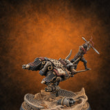 Dust Settles Behind the Pack Human Beast-Bike Rider A — painted concept preview (miniature supplied unpainted)