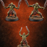 Slipped the Collar Orc Dual-Blade Warriors — painted concept preview (miniature supplied unpainted)