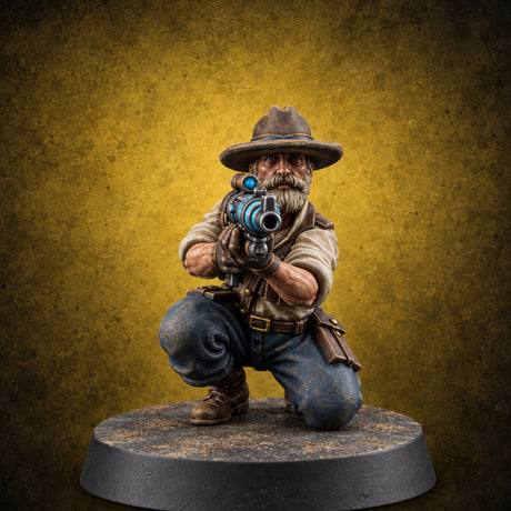 Beards Bristling, Rifles Humming Human Heavy Tesla Rifle Soldier E — painted concept preview (miniature supplied unpainted)