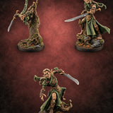 Roots Remember Every Step Wood Elf Warriors — painted concept preview (miniature supplied unpainted)
