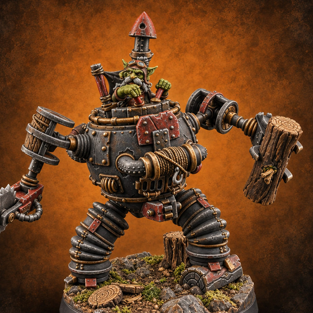 Rings Counted, Trunk Hauled Lumberjack A — painted concept preview (miniature supplied unpainted)