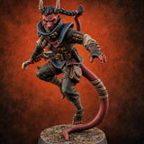 Two Tails, One Braid Tiefling Rogue — painted concept preview (miniature supplied unpainted)