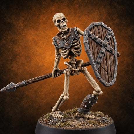 Long Dead, Still Enlisted Skeleton Warrior C — painted concept preview (miniature supplied unpainted)
