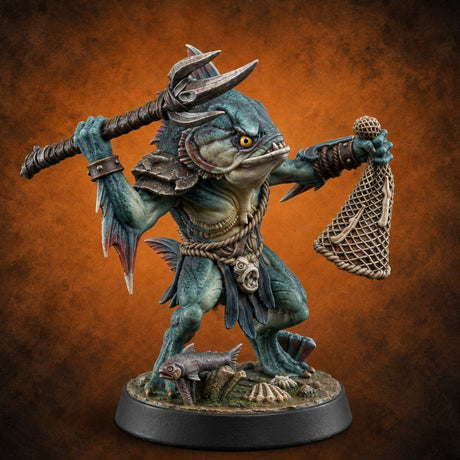 Madness Comes in Shoals Kuo-toa Tide Raider F — painted concept preview (miniature supplied unpainted)