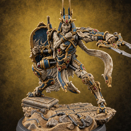 Dynasty Rebooted Mummy Cybernetic Warrior E — painted concept preview (miniature supplied unpainted)