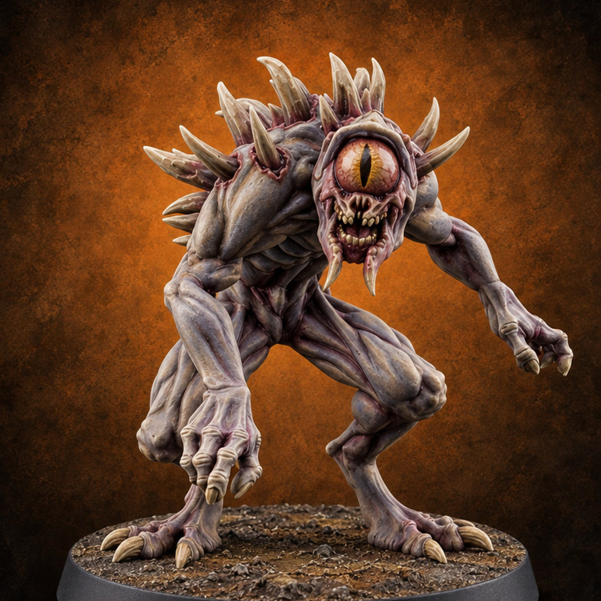 It Knows What You Hid Nothic Spined One-Eyed Stalker — painted concept preview (miniature supplied unpainted)