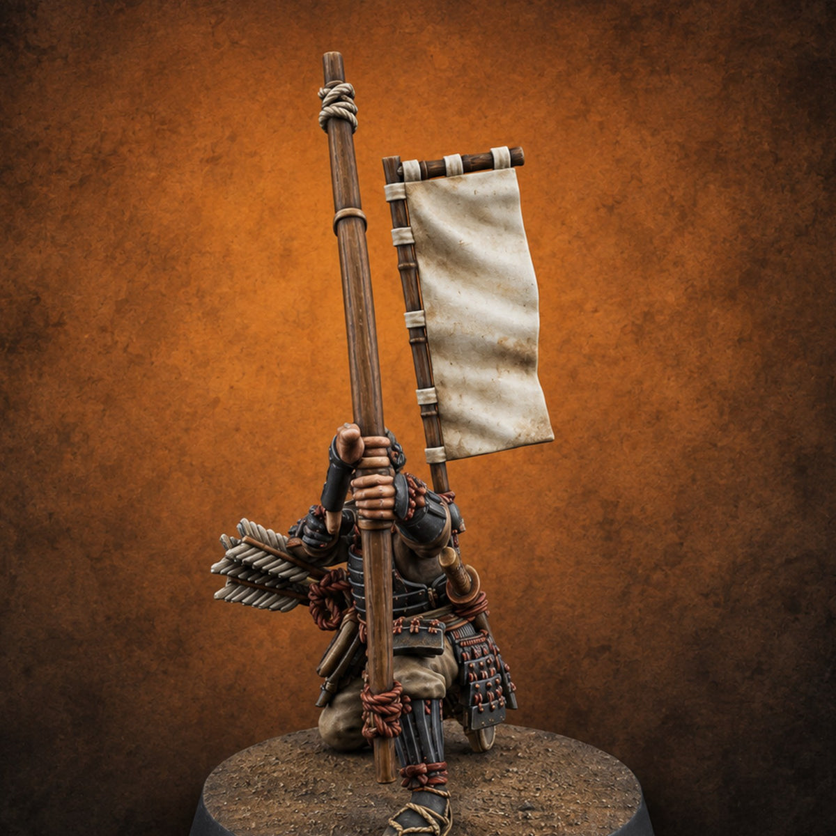 Bowstrings Taut Human Ashigaru Archer I — painted concept preview (miniature supplied unpainted)