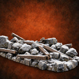 Snow Topped Stone and Timber Rubble Pile E — painted concept preview (terrain supplied unpainted)