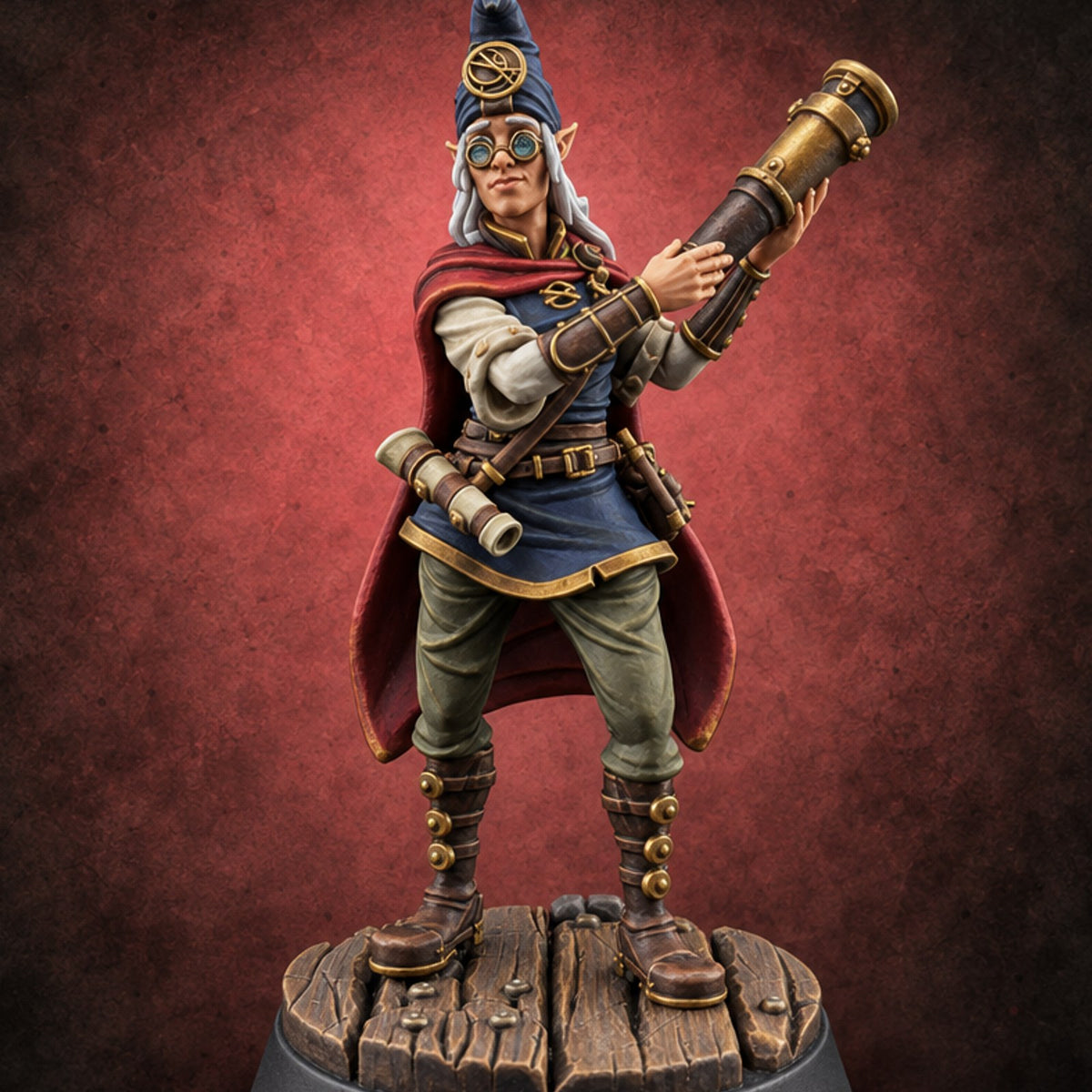 Eyes Skyward, Feet Planked Gnome Astronomer B — painted concept preview (miniature supplied unpainted)