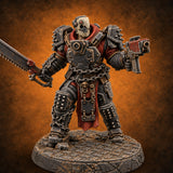 Chains Rattling, Spikes Leading Human Heavy Infantry Soldier B — painted concept preview (miniature supplied unpainted)