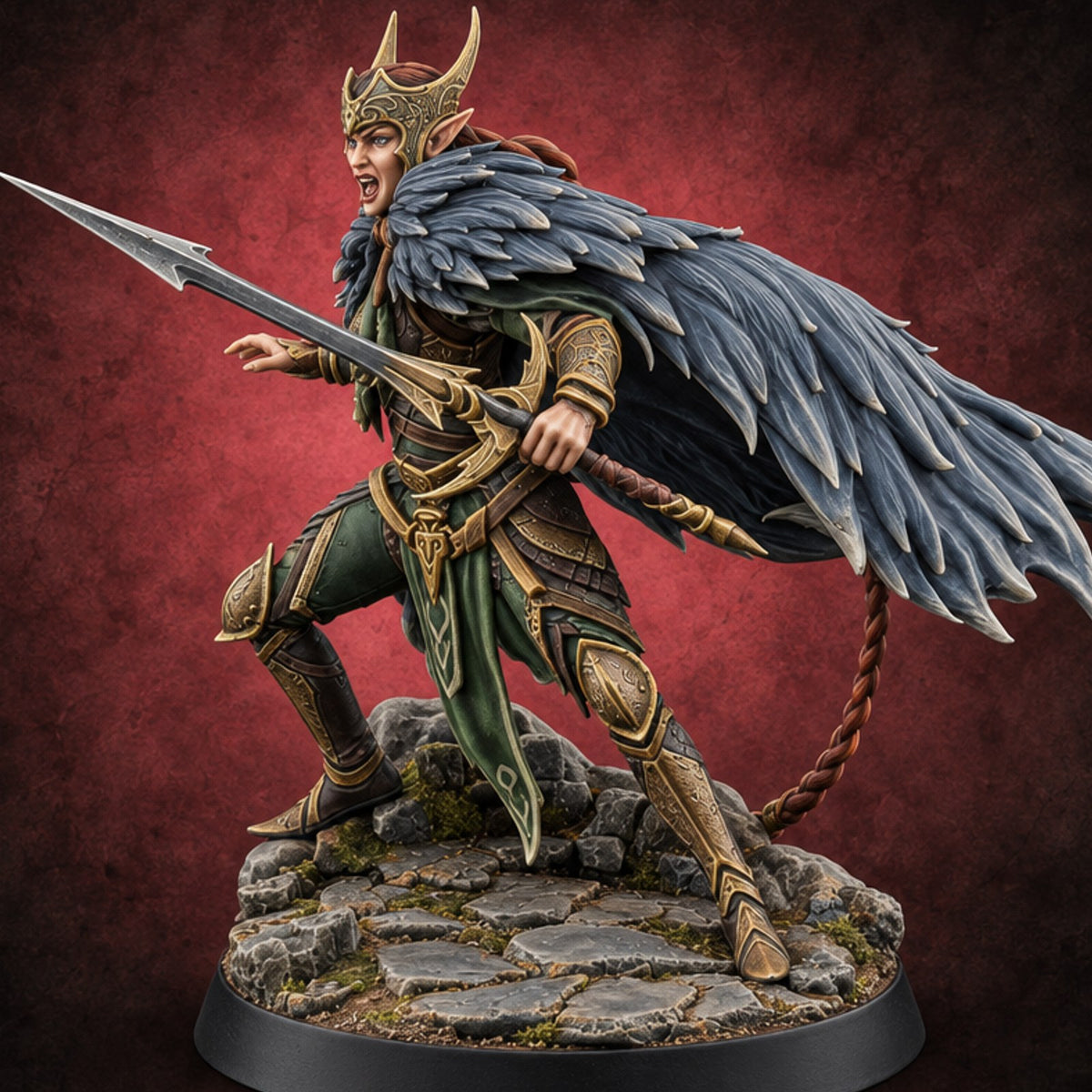 Braid Cracks Like a Whip Elf Sentinel Swordswoman B — painted concept preview (miniature supplied unpainted)