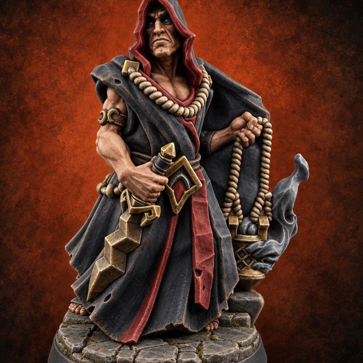 Hoods Low Human Cultist C — painted concept preview (miniature supplied unpainted)