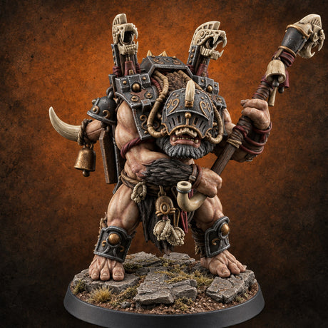 The March Begins with a Roar Ogre Warchanter E — painted concept preview (miniature supplied unpainted)