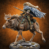Riding Out Under Northern Lights Elf Elk Rider D — painted concept preview (miniature supplied unpainted)