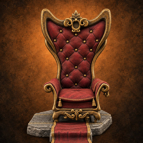 Vacant, but Still Reserved Ornate Tufted Throne — painted concept preview (terrain supplied unpainted)