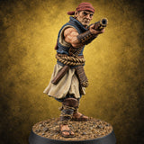 Sandals Planted, Matchlocks Steady Human Matchlock Gunner E — painted concept preview (miniature supplied unpainted)