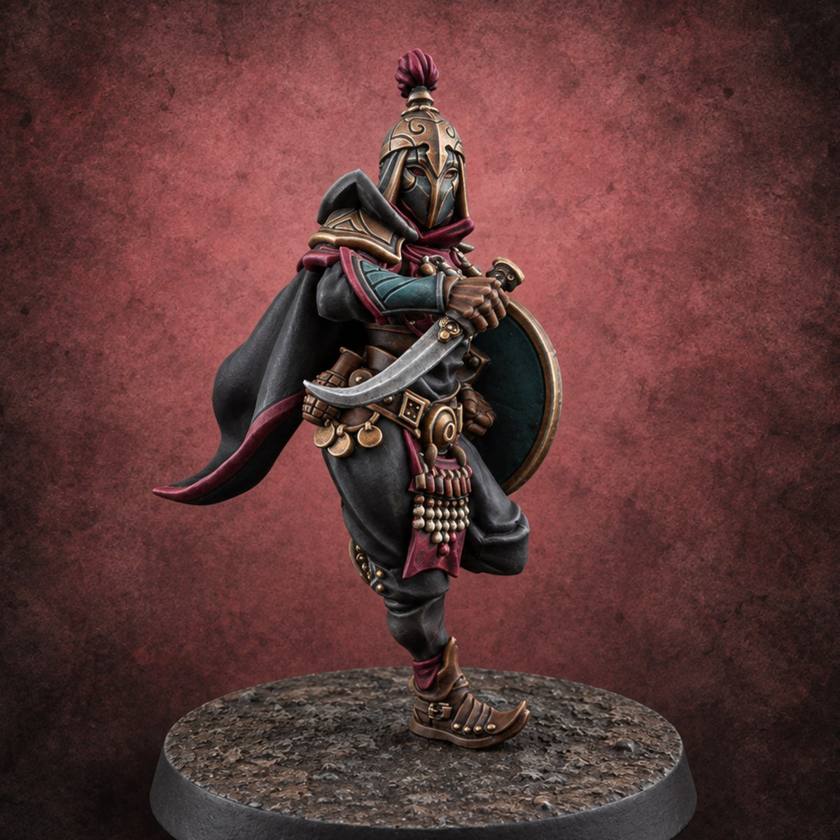 One Step Past the Sentry Human Assassin — painted concept preview (miniature supplied unpainted)