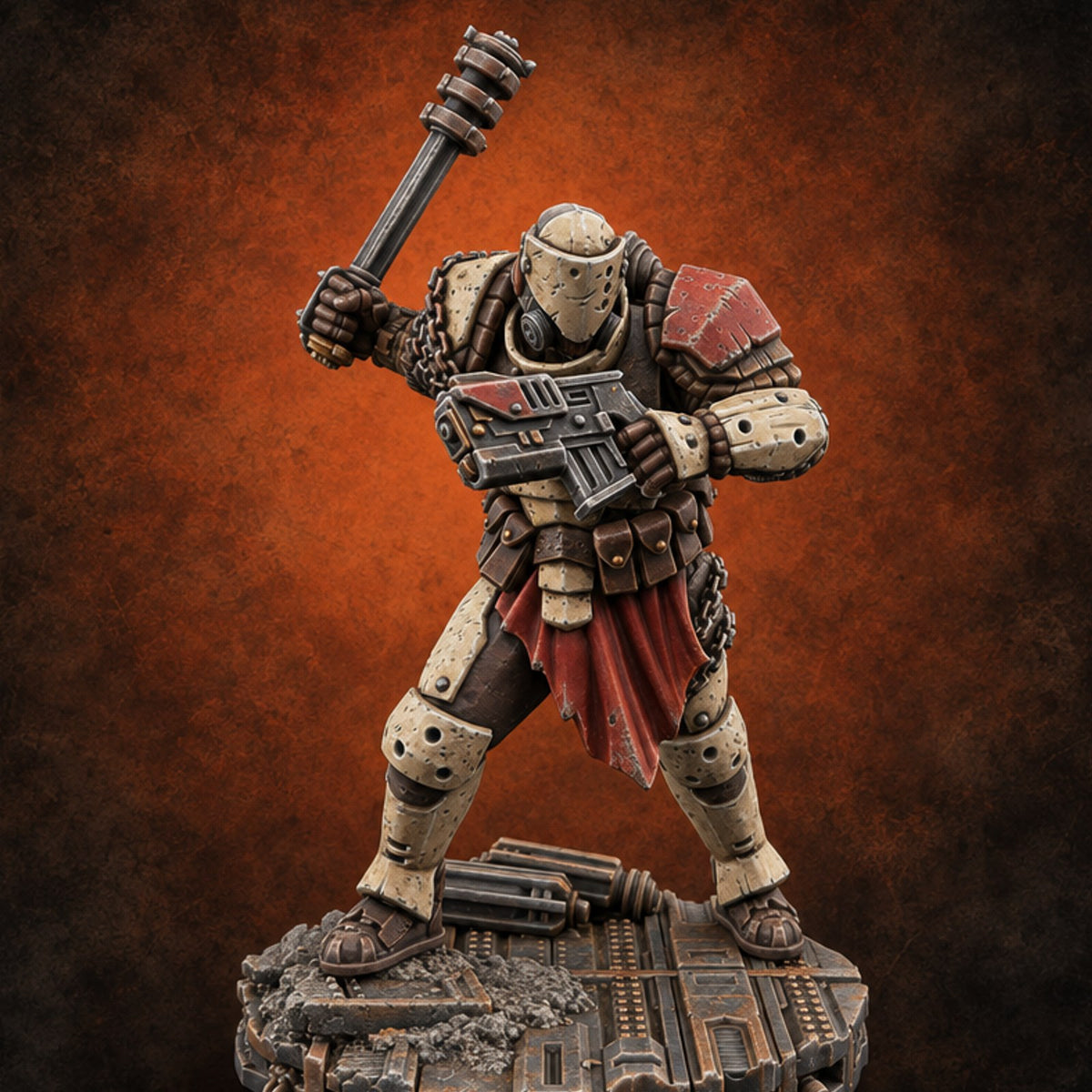 Light on Armour, Heavy on Spikes Human Light Infantry Soldier D — painted concept preview (miniature supplied unpainted)