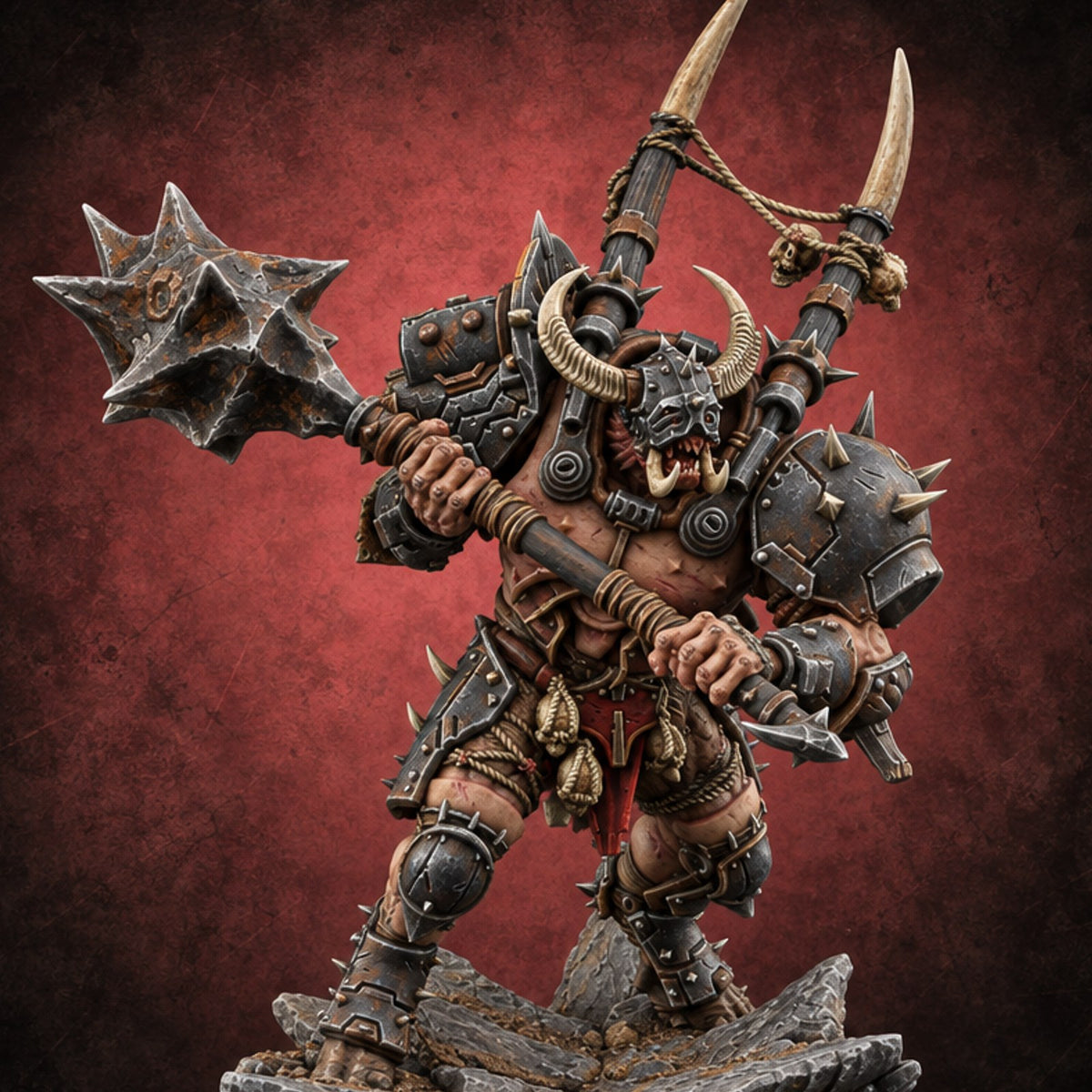 Heavy Metal, Heavier Hands Ogre Armoured Brute F — painted concept preview (miniature supplied unpainted)