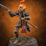 Skulls Aflame Skeleton Warrior C — painted concept preview (miniature supplied unpainted)