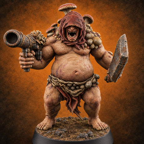 Chop Now, Boom Later Ogre Cleaver Gunner A — painted concept preview (miniature supplied unpainted)