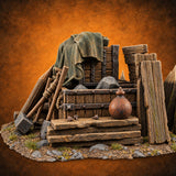 Barrel Roll Call Wooden Supply Scatter H — painted concept preview (terrain supplied unpainted)